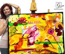 Charger l'image dans la galerie, Ode à la Tentation - Peinture sur Toile, Signée Ghallé