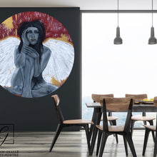 Charger l'image dans la galerie, Perception - Peinture sur Panneau de bois rond, Signée Ghallé