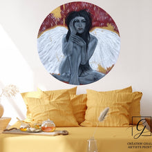 Charger l'image dans la galerie, Perception - Peinture sur Panneau de bois rond, Signée Ghallé