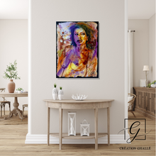 Charger l'image dans la galerie, Symbiose - Peinture portrait abstrait femme sur Toile, Signée Ghallé
