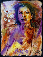 Charger l'image dans la galerie, Symbiose - Peinture portrait abstrait femme sur Toile, Signée Ghallé
