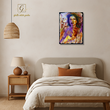 Charger l'image dans la galerie, Symbiose - Peinture portrait abstrait femme sur Toile, Signée Ghallé
