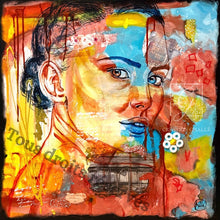 Charger l&#39;image dans la galerie, L&#39;âme se souvient - Peinture portrait femme sur Toile, Signée Ghallé
