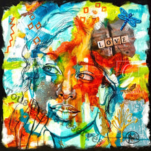 Charger l&#39;image dans la galerie, Pensées d&#39;Amour - Peinture portrait femme sur Toile, Signée Ghallé
