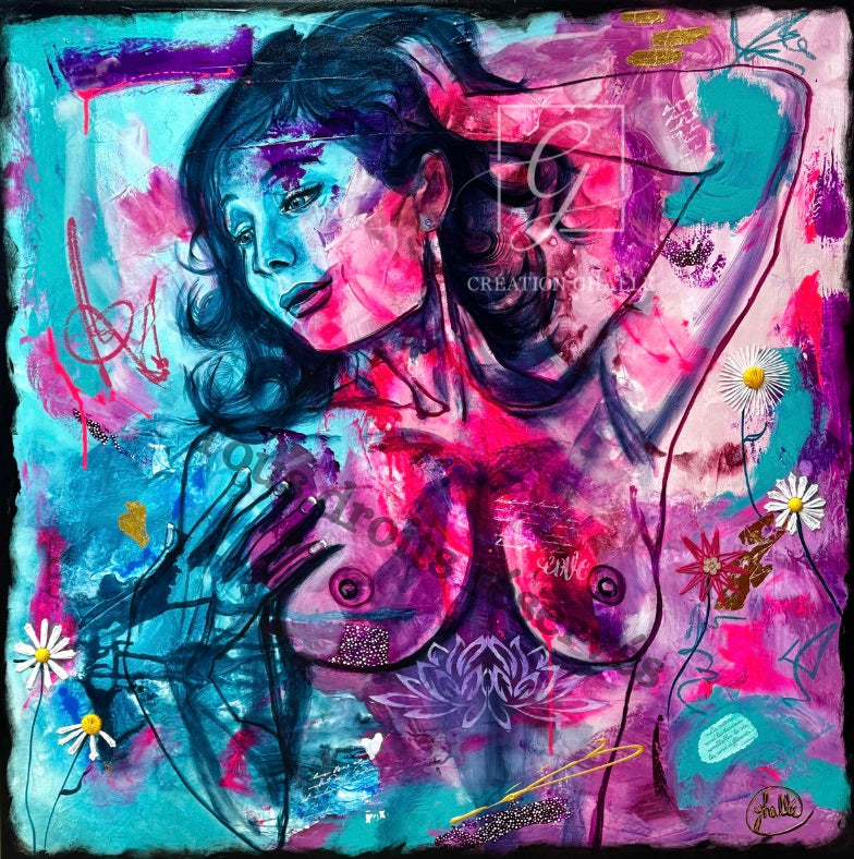 Renaître en soi - Peinture spirituelle sur Toile, Signée Ghallé